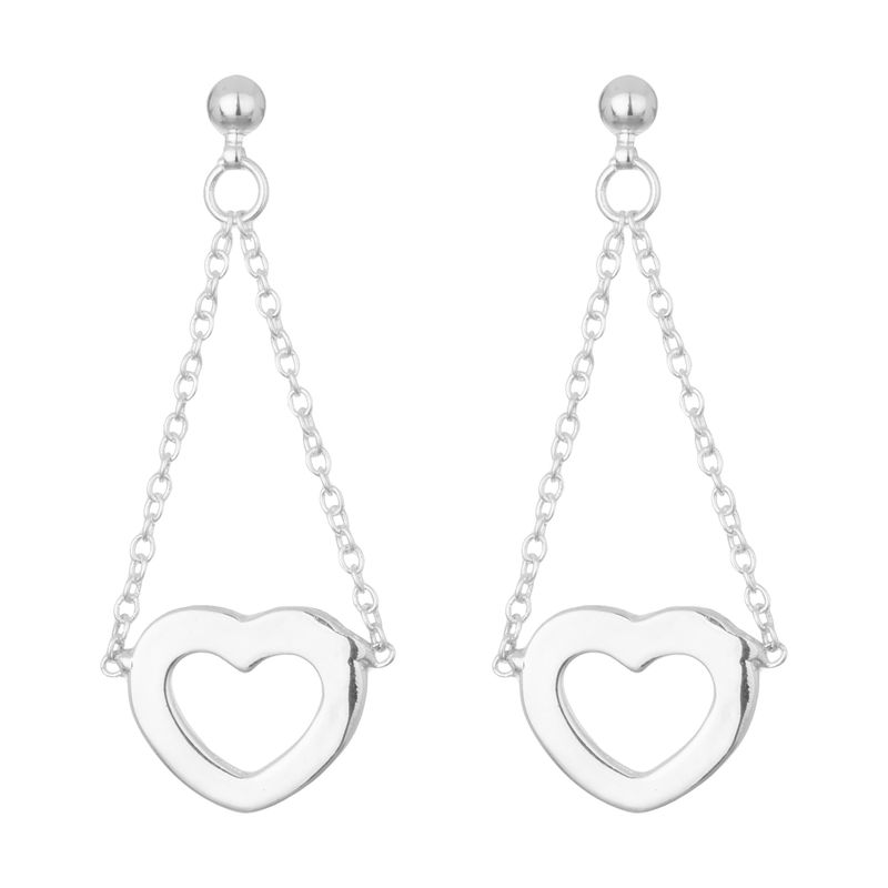 گوشواره نقره زنانه طرح قلب کد zb e16