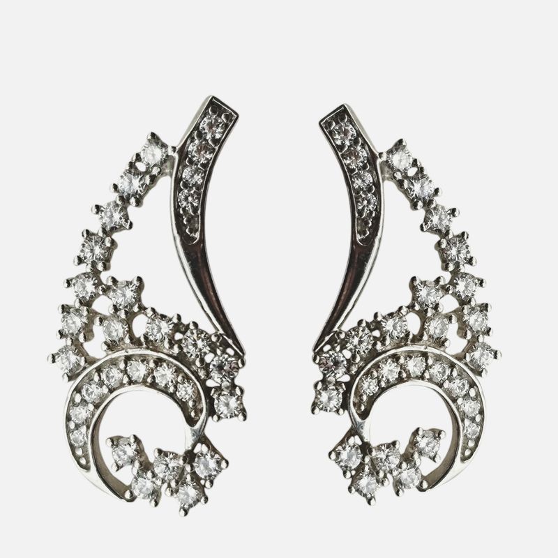 گوشواره نقره زنانه مدل جواهری کد 649455