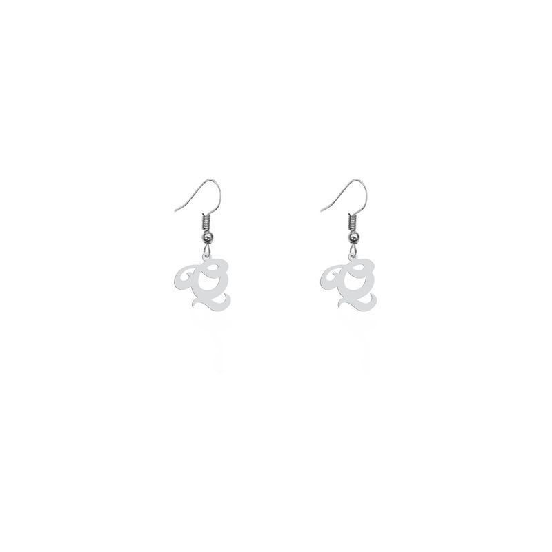 گوشواره نقره زنانه هایکا طرح حرف q مدل n.ha799