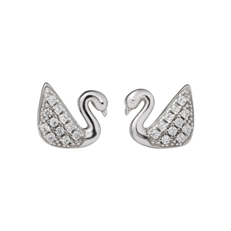 گوشواره نقره طرح قو