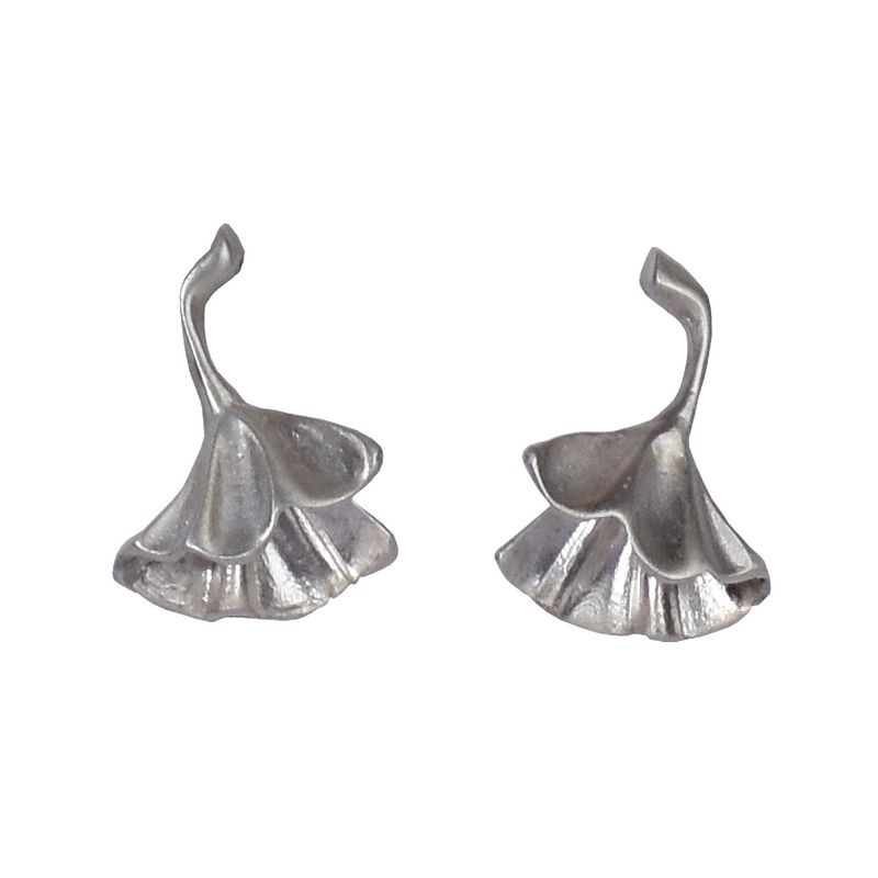 گوشواره نقره فر گالری مدل برگ نیلوفر مرداب کد pz00005e