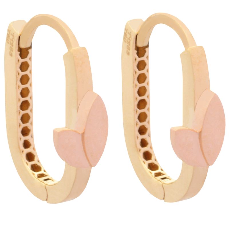گوشواره کلیپسی طلا 18 عیار زنانه طلای مستجابی مدل برگ نیکا کد 40430